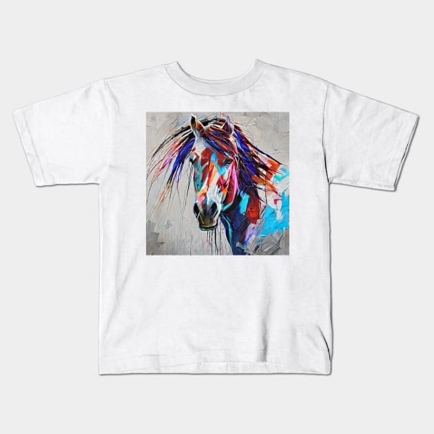 painting ointment horse Kids T-Shirt by bogfl